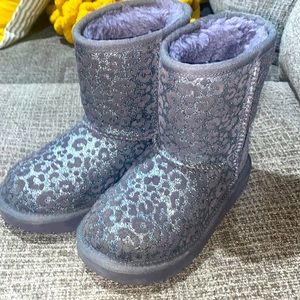 Silver and purple Ugg boots